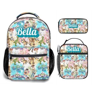 Conjunto de mochila y bolsa para el almuerzo de Toy Story, Disney Woody, Buzz y Jessie, paquete de mochila de 17 pulgadas. Black