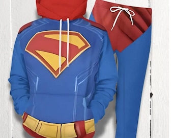 Set met hoodie en broek van DC-superheld: supercomics-cosplaykostuum