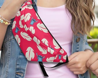 Riñonera Disney, bolso de cinturón Lilo & Stitch, bolso de cintura grande y moderno,