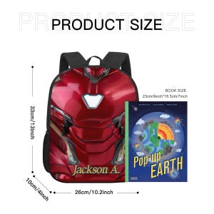 Mochila personalizada de Iron Man, regalo escolar de los Vengadores, 13 pulgadas imagen 8