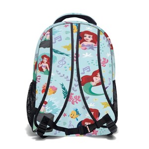 Custom Disney Princess Ariel Backpack Bundle, 17in Little Mermaid School Bag Set with Lunch Bag image 4