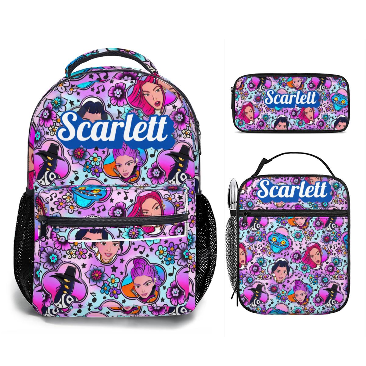 Kpop Demon Hunter Backpack Bundle, Huntrix Backpack 17in Set With