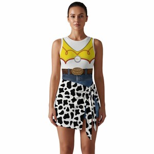 Jessie Cowgirl Tennis Dress | Toy Story Athletic Costume | Western Sleeveless Mini Dress with Skort image 3