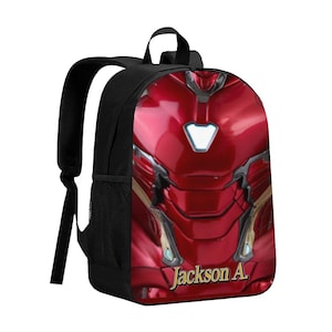 Mochila personalizada de Iron Man, regalo escolar de los Vengadores, 13 pulgadas imagen 3