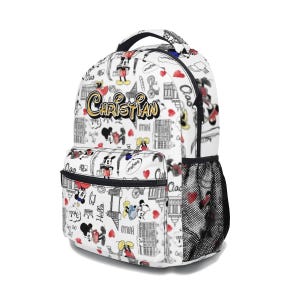 Personalized Mickey Mouse 17in Backpack Bundle with Matching Lunch Bag, Custom Disney Backpack Set image 3