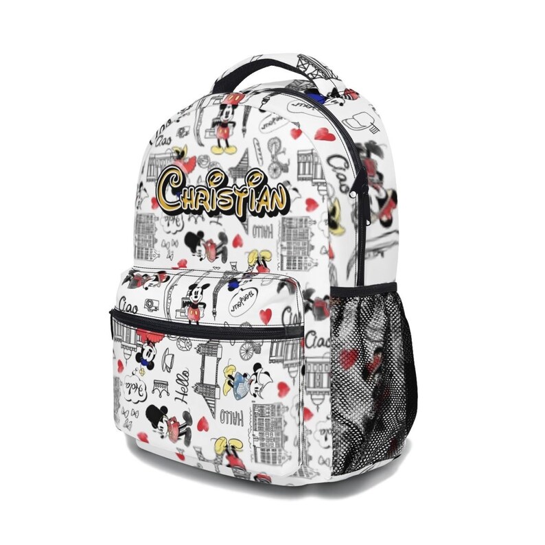 Personalized Mickey Mouse 17in Backpack Bundle with Matching Lunch Bag, Custom Disney Backpack Set image 3