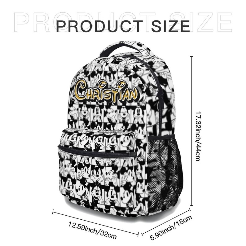 Personalized Mickey Mouse 17in Backpack Bundle with Matching Lunch Bag, Custom Disney Backpack Set image 5