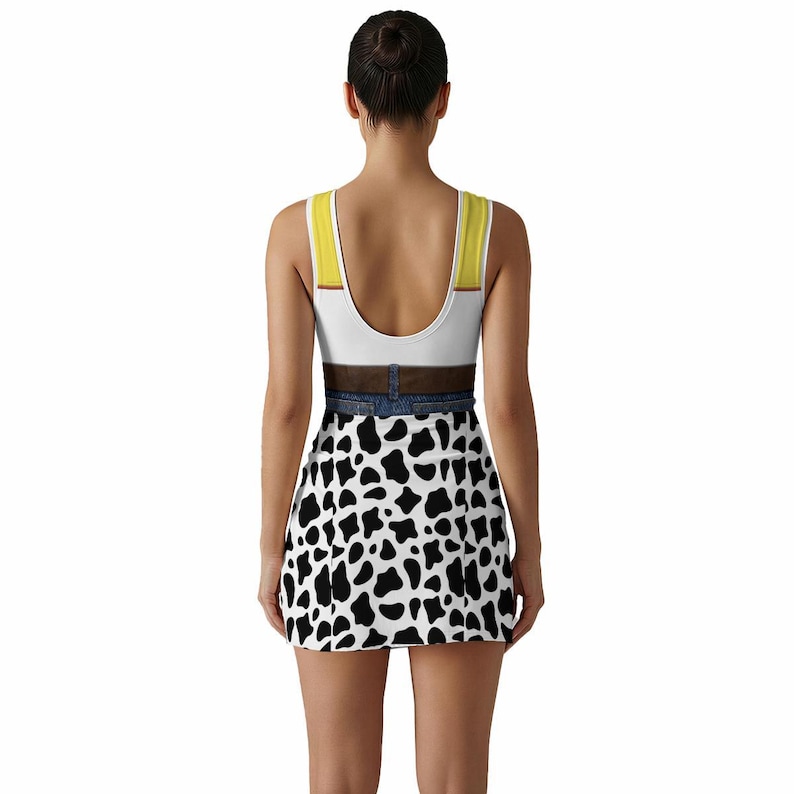 Jessie Cowgirl Tennis Dress | Toy Story Athletic Costume | Western Sleeveless Mini Dress with Skort image 4