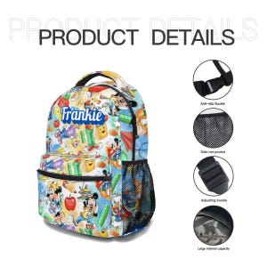 Personalized Mickey Mouse 17in Backpack Bundle with Matching Lunch Bag, Custom Disney Backpack Set image 5