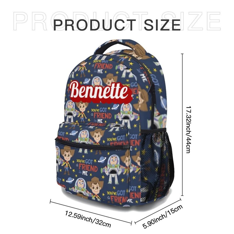 Personalized Toy Story 17in Backpack Bundle with Matching Lunch Bag, Custom Disney Backpack Set image 11