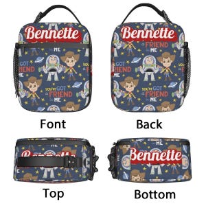 Buzz Lightyear and Woody Lunch Bag , Personalized Toy story lunch box image 2