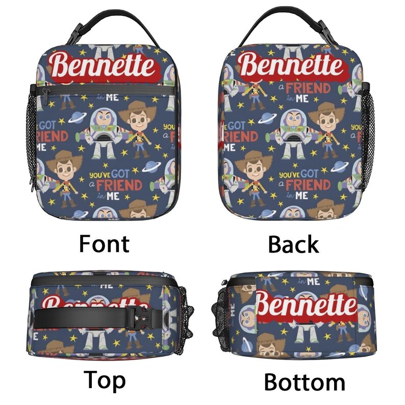 Buzz Lightyear and Woody Lunch Bag , Personalized Toy story lunch box image 2