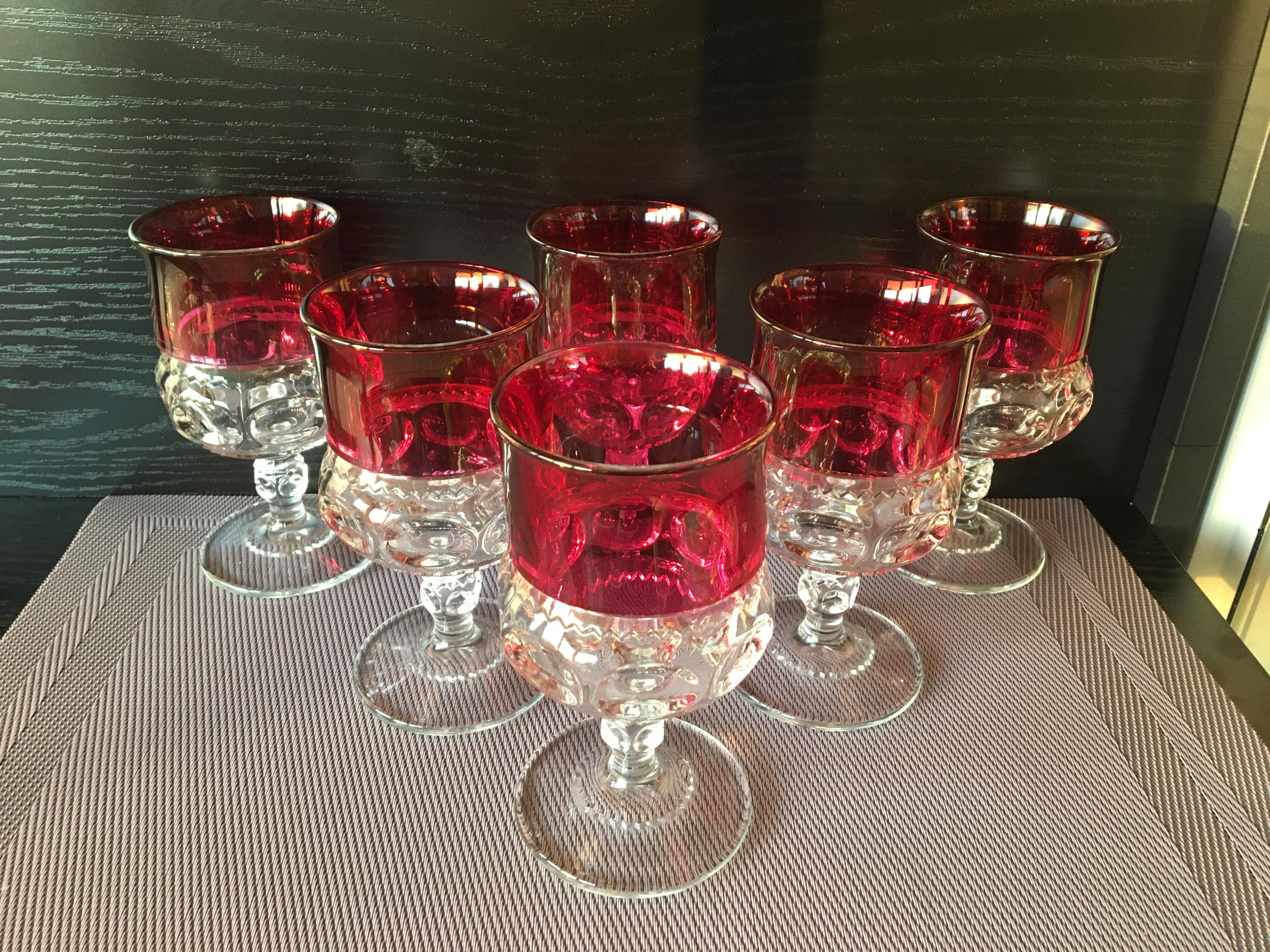 Red Thumbprint Glass - Etsy Ireland
