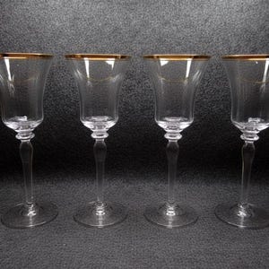 Vintage Mikasa Jamestown gouden kristallen wijnbekers, set van 4"