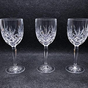 Vintage D'Arques Lead Crystal Wine Goblets, Provence Pineapple Cut, Set of 3