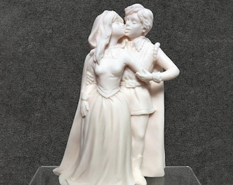 Vintage Kissing Couple Figurine, Wedding Cake Topper, Romantic Sculpture