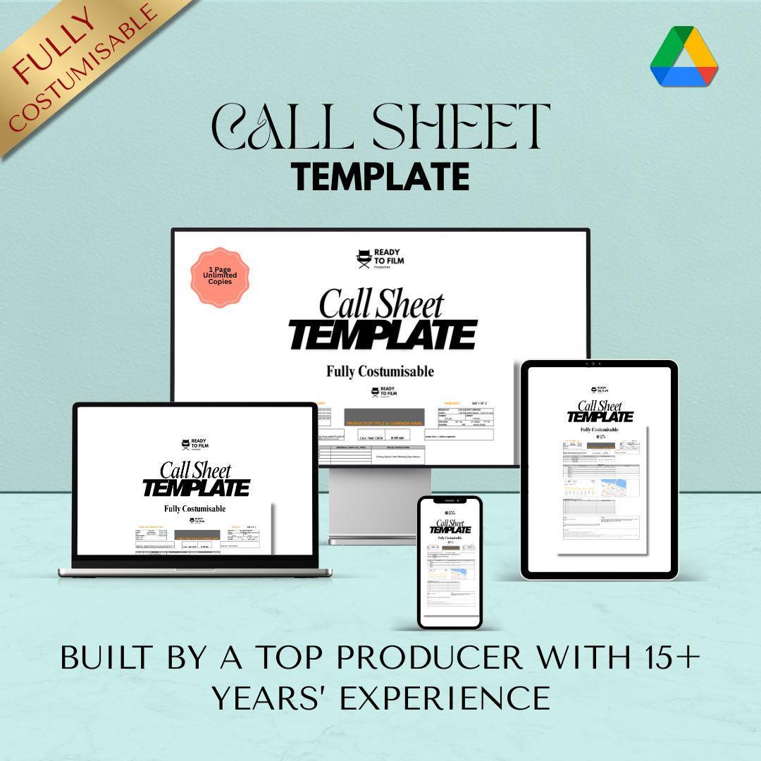 Film Call Sheet Template Editable Word Daily Production Schedule