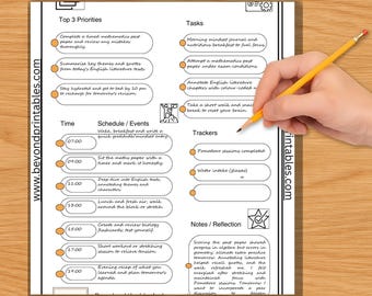 Gcse Study Day Planner