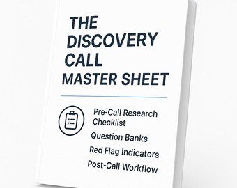 Discovery Call Master Sheet + Quick Start Guide | Client Call Template | Freelance Web Designer Toolkit