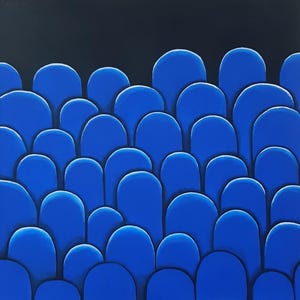 Original Abstract Acrylic Painting on Canvas: Blue Modern Art (50x50 cm)