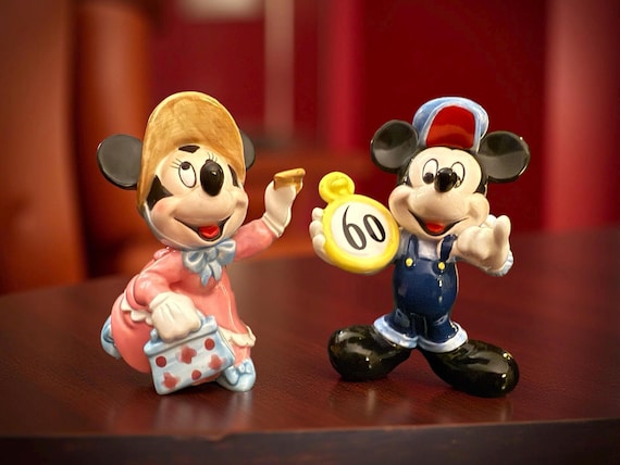 Vintage Disney Schmid Mickey & Minnie Mouse 60th Anniversary
