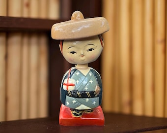 Vintage Japanese Kokeshi Doll | Mid Century Wooden Figurine | Asian Folk Art Decor