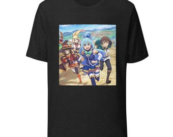 Inspired Fan Art - Unisex t-shirt - Aqua - Megumin - Darkness - Anime - Kazuma - Manga