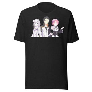 Inspired Fan Art Unisex t-shirt - Anime - Manga - Re Zero - Subaru - Emilia - Ram - Shirt