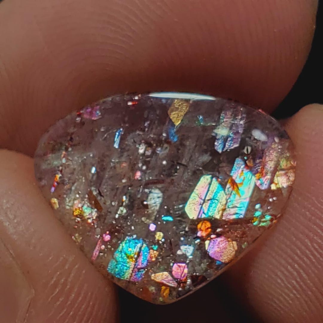 Fire Sunstone Natural Confetti Sunstone | Rainbow Fire Sunstone | Natural Crystal ...