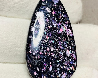 Bloodshot Iolite Glitter Cabochon Rare Quality Sunstone | Natural Firework Iolite Sunstone for Pendant Jewelry (42 Carat 36X20X7 mm)