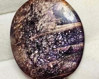 Galaxy Iolite With Glittering Fire Rare Quality Sunstone | Natural Firework Iolite Sunstone for Pendant Jewelry (54.30 Carat 30X26X8 mm)