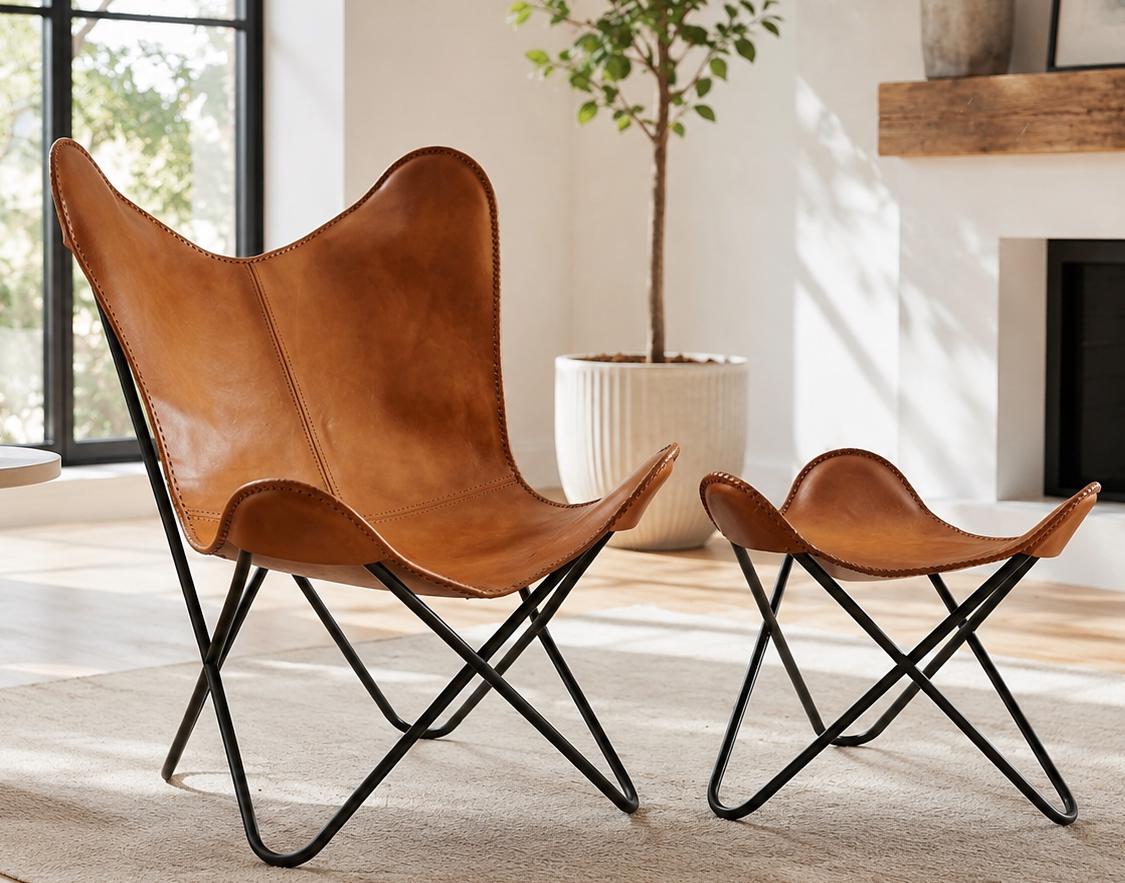 Mid century leather chair - Etsy 日本