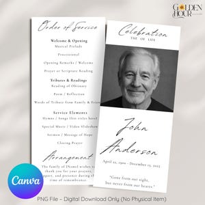 Op de afbeelding: Een herdenkingsprogramma met een zwart-witfoto van een man. Het programma bevat de volgorde van de dienst, de naam "John Anderson" en de data 22 april 1900 - 15 december 2025. De tekst "Gone from our sight, but never from our hearts" is opgenomen.