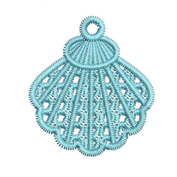 Seashell Lace Embroidery Design | Coastal Earring| Free Standing Ocean (Digital File)
