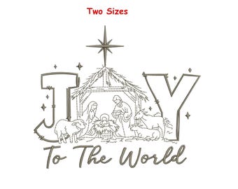Krippe Maschinenstickerei: Joy to the World (Digitaler Download)