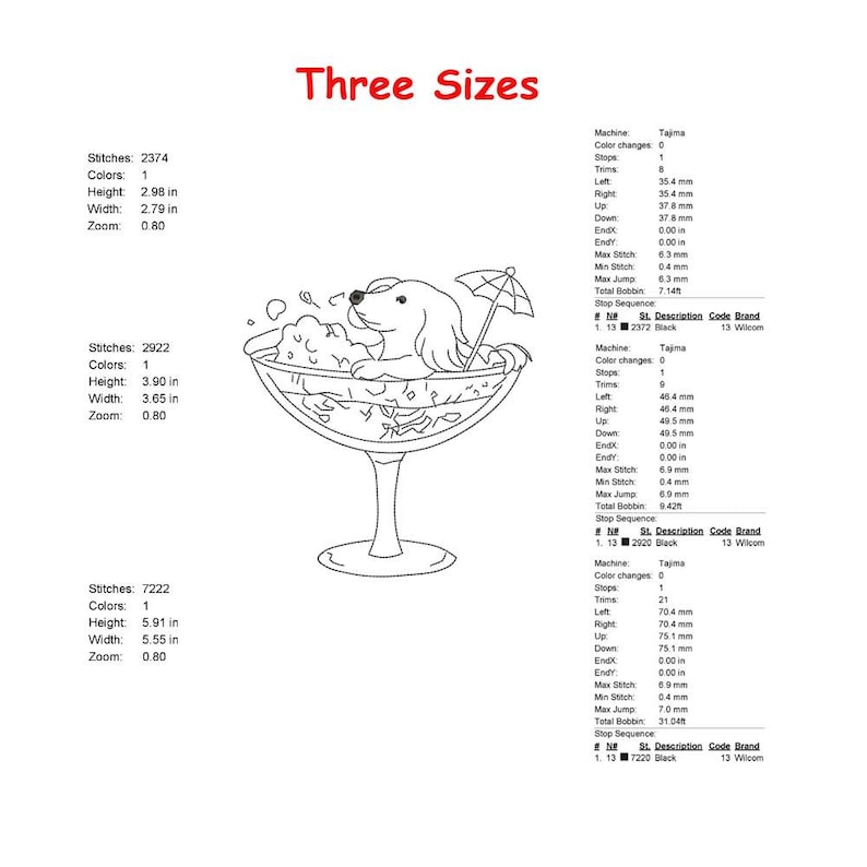 Dachshund Cocktail Embroidery Design Bundle | Cute Doxie Martini Summer ...