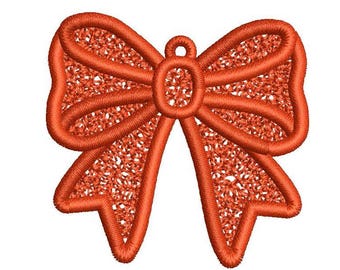 Bow Embroidery Design| FSL Bow Machine Embroidery| Lace Bow Design| Ribbon Bow Embroidery| Christmas Bow| Instant Download