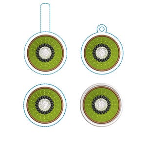 Kiwi Fruit Embroidery Design Bundle | Snap Tab, Eyelet, Feltie, Patch (Digital Download)