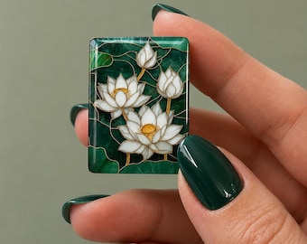 Jade White Lotus American Mahjong Tiles with Display Box, Premium Green Mahjong tiles Set, 166 Piece Tile Set