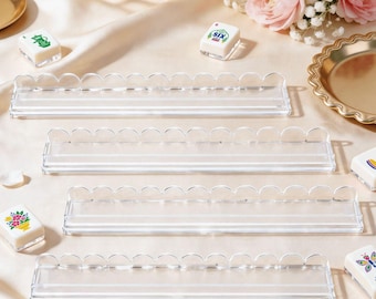 20" Magnetic Clear Scalloped Tile Racks and Pushers Set of 4