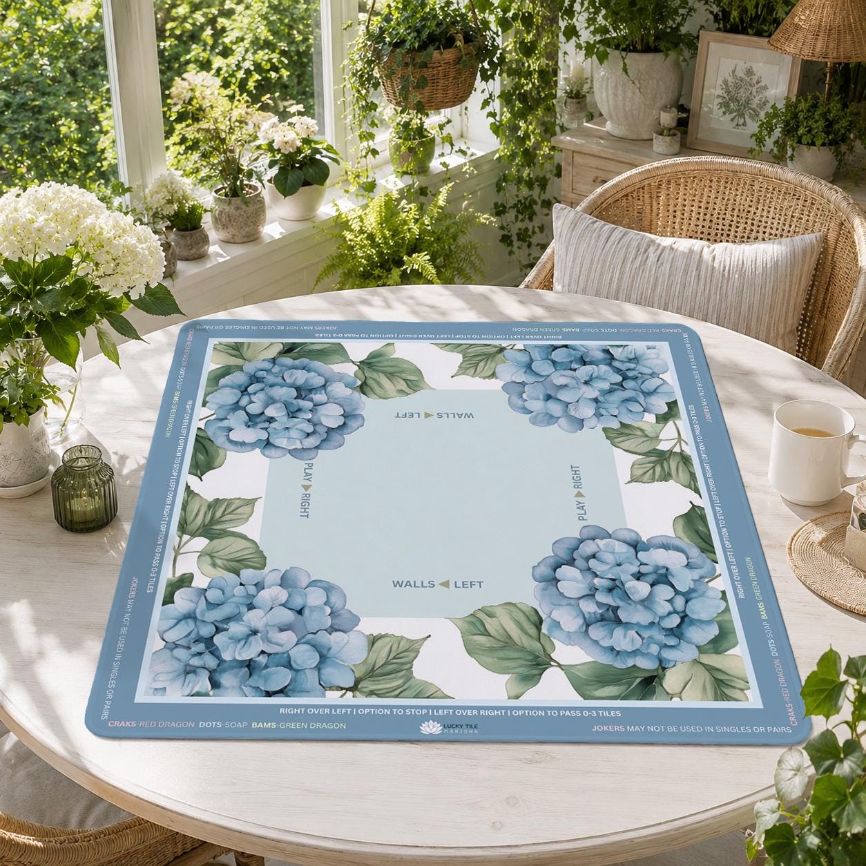 HEALLILY Mahjong-Tischdecke – Quadratisch, 78 X 78 Cm – Rutschfest, Weich, Mit Latex-Rückseite – Blau