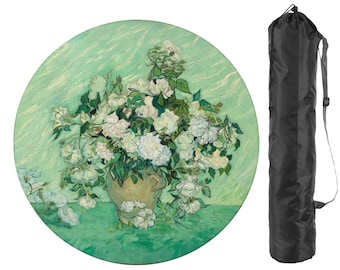 Van Gogh Roses Mahjong Matte, amerikanisches Mahjong Tischset mit Tragetasche