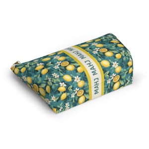 Lemon Teal Mahjong Tote Bag and Pouch Set, Summer Mahjong Tile Bag, American Mah Jongg Beach Travel Storage Bag image 10
