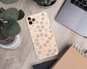 Pastel Petals – Capa de celular transparente com estampa floral
