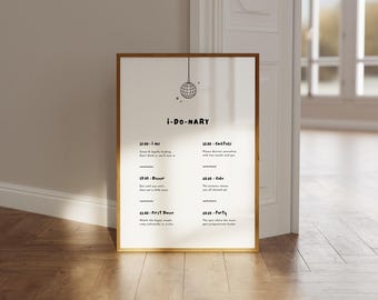 Free Drinks & a Wedding I-do-nary Sign | Canva Template | Illustrated, Hand-drawn