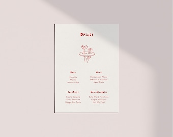 Feast & Drinks Menu Card Template | Illustrated, Hand-Drawn | Canva Editable