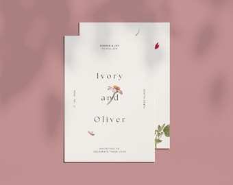 Elegant Floral Wedding Invitation Template | Instant Download | Canva Editable | Forever Bloom