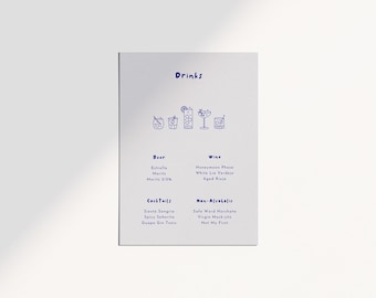 Feast & Drinks Menu Card Template | Illustrated, Hand-Drawn | Canva Editable