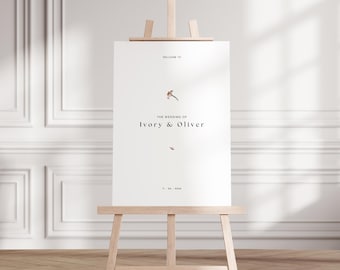 Floral & Elegant Wedding Welcome Sign | Canva Template | Forever Bloom