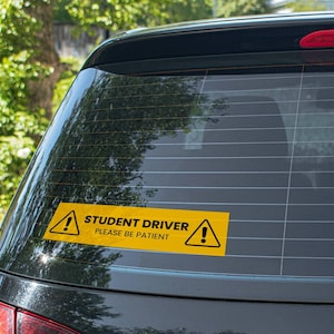 Student Driver Sticker, Please Be Patient Car Decal, New Driver Safety Sign, Learner Driver Bumper Sticker, Please Be Patient Car Sticker